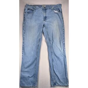 L L Bean Blue Jeans 40x34 Men's Standard Fit Light Wash Tapered Cotton Vintage